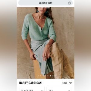 Sezane Barry Cardigan in Sea Green